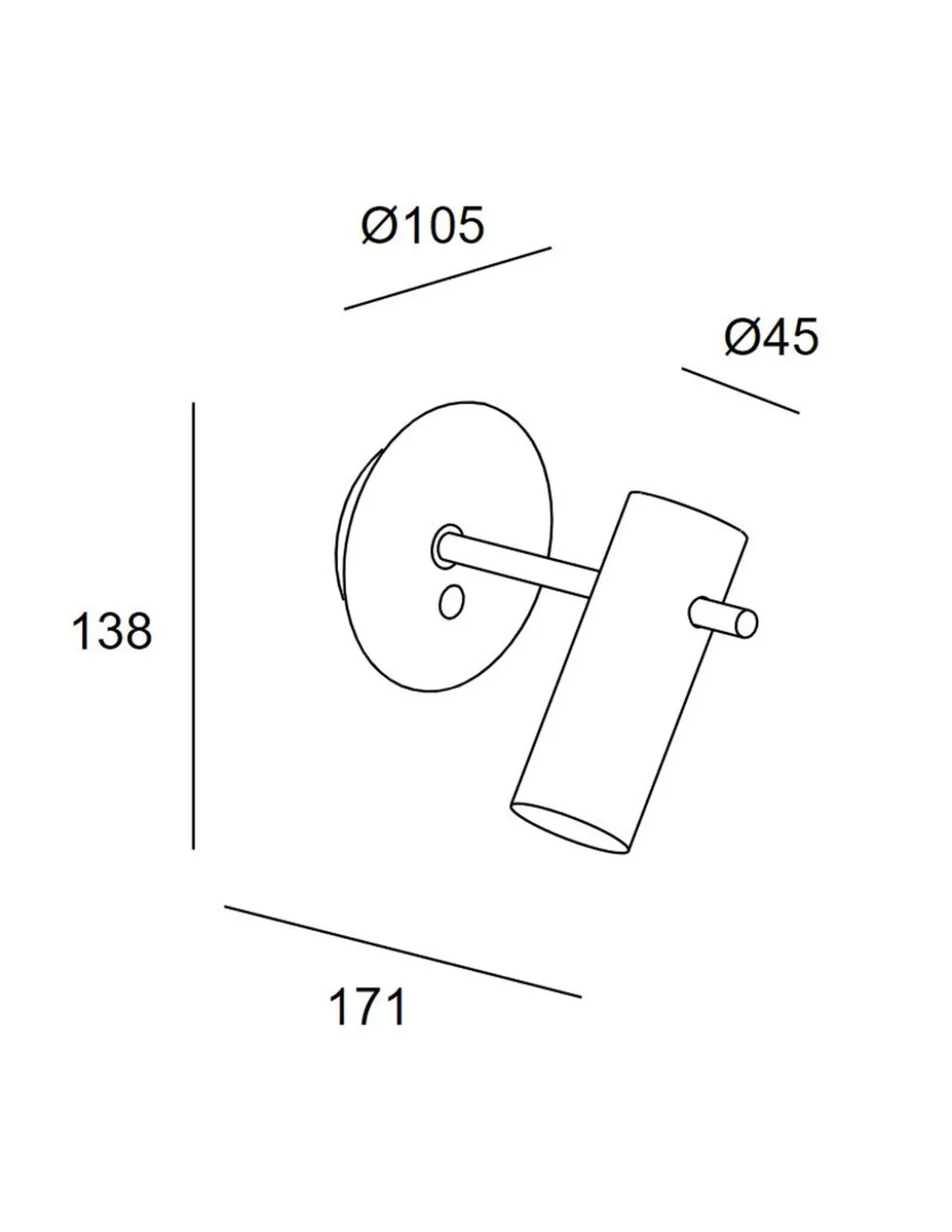 Aplique de pared empotrable/superficie Nude – LedsC4 – Lámpara orientable en 3 colores