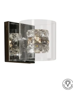 Aplique de pared Flash – Schuller – Doble tulipa de cristal, diseño decorativo