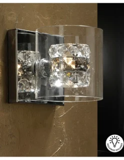 Aplique de pared Flash – Schuller – Doble tulipa de cristal, diseño decorativo