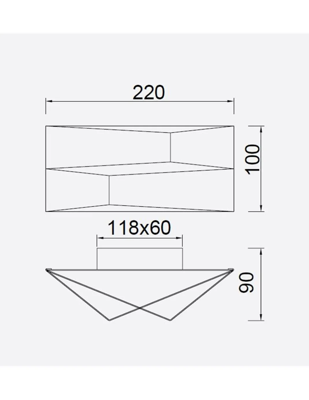 Aplique de pared Fuji – Mantra – Lámpara LED 3000K, Acabados blanco/negro