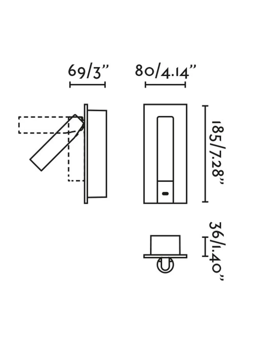 Aplique de pared Gabo - Faro - Lámpara de lectura con lector orientable
