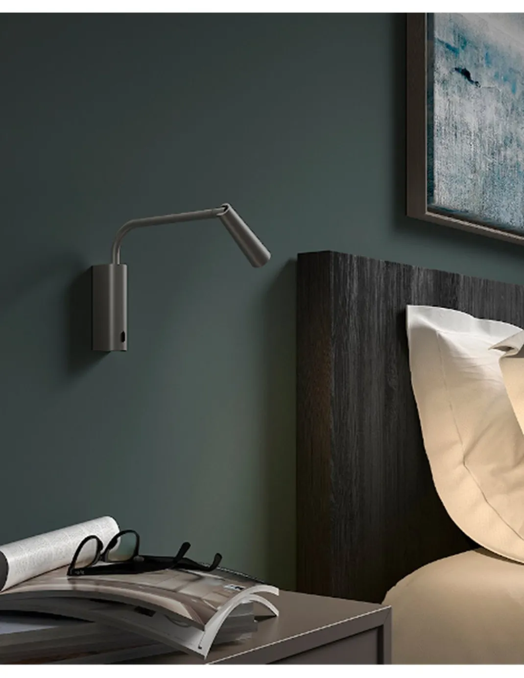 Aplique de pared Gamma Extend – LedsC4 – Lámpara de lectura en 4 colores, LED 2700K, Foco orientable