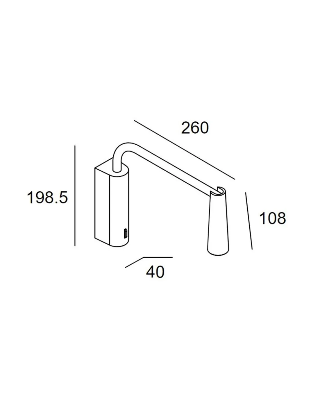 Aplique de pared Gamma Extend – LedsC4 – Lámpara de lectura en 4 colores, LED 2700K, Foco orientable