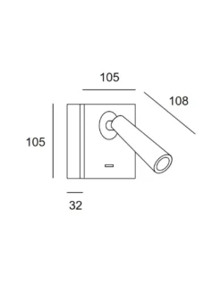 Aplique de pared Gamma Square – LedsC4 – Lámpara de lectura en 4 colores, Doble instalación: empotrado/superficie, LED 2700K
