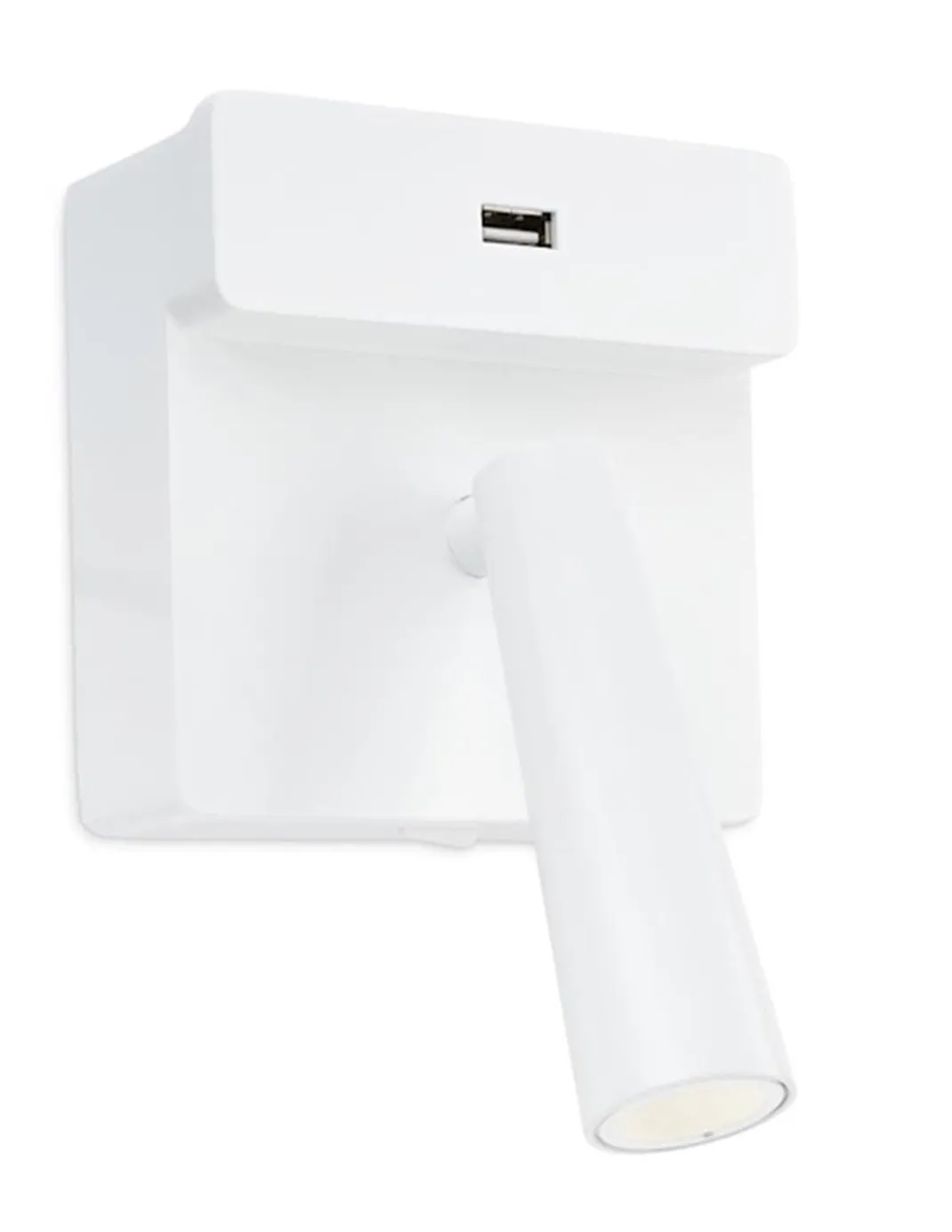Aplique de pared Gamma USB – LedsC4 – Lámpara de lectura con USB, Disponible en 3 colores, Foco orientable