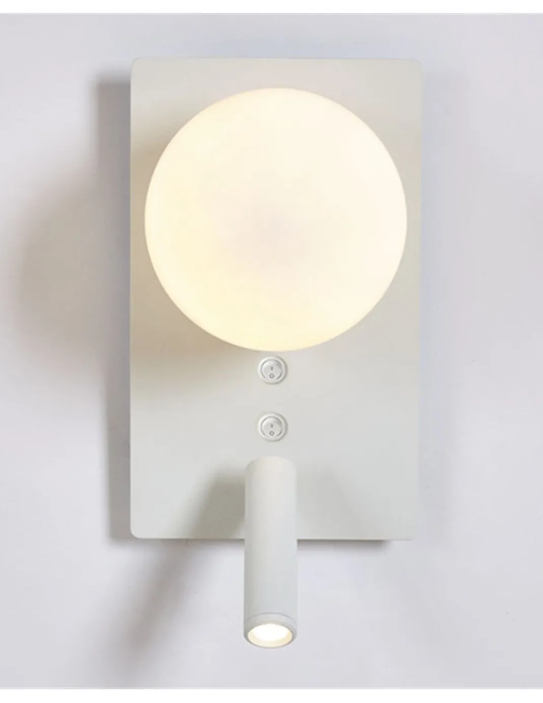 Aplique de pared Glos – Luxcambra – Diseño vertical, Lámpara con lector LED