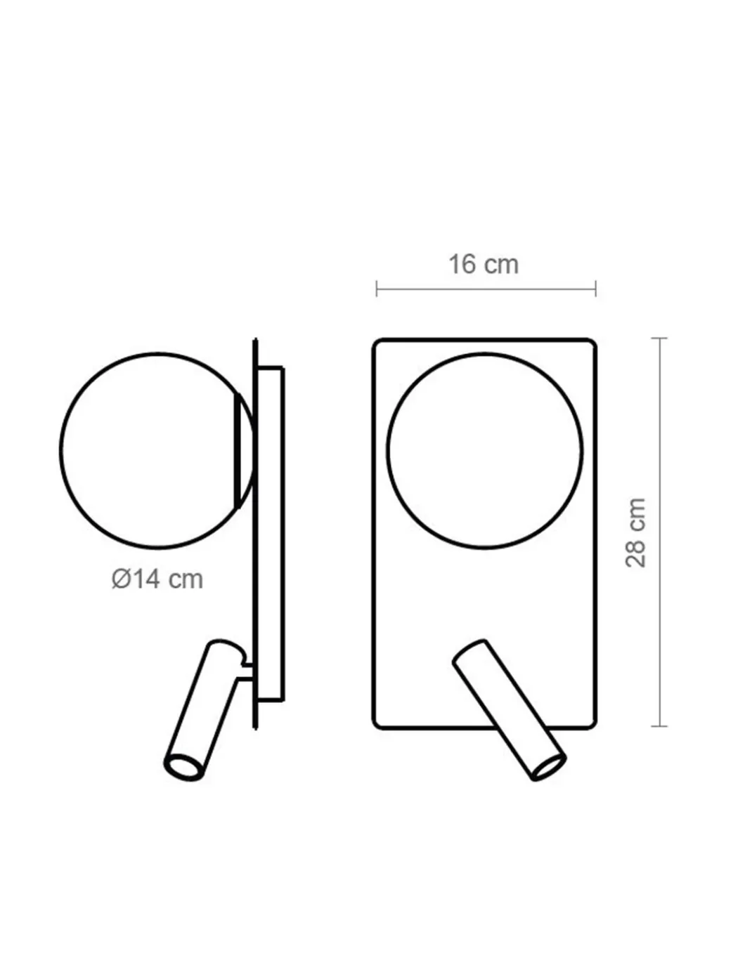 Aplique de pared Glos – Luxcambra – Diseño vertical, Lámpara con lector LED