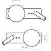 Aplique de pared Glos Slim Izq – Luxcambra – Lámpara tipo bola con lector negra