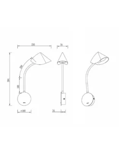 Aplique de pared Goa – Mantra – Lámpara de lectura con interruptor, LED 3000K