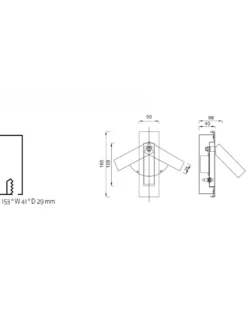 Aplique de pared Gokova – Mantra – Lámpara de pared empotrable, LED 3000K, Orientable