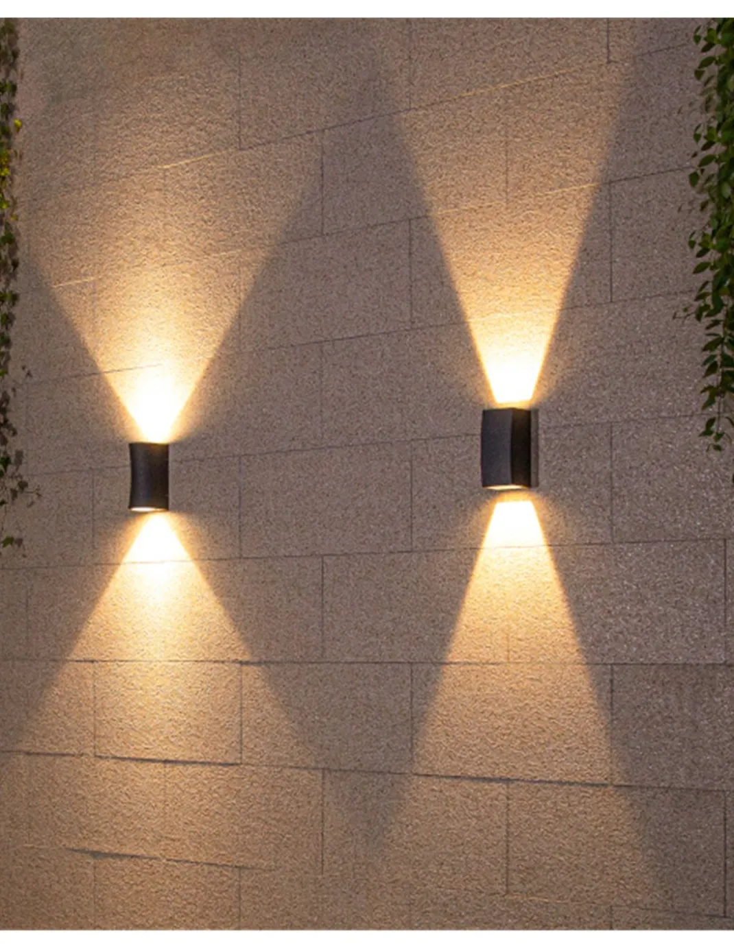 Aplique de pared Helio - Iberlamp - Lámpara de exterior antracita, doble iluminación