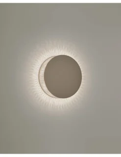Aplique de pared Helios – Bover – Lámpara redonda, Metal marrón roble, LED 2700K, Regulable Triac