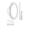 Aplique de pared Horizon W15 - Milan - Lámpara redonda minimalista negra, 15 cm
