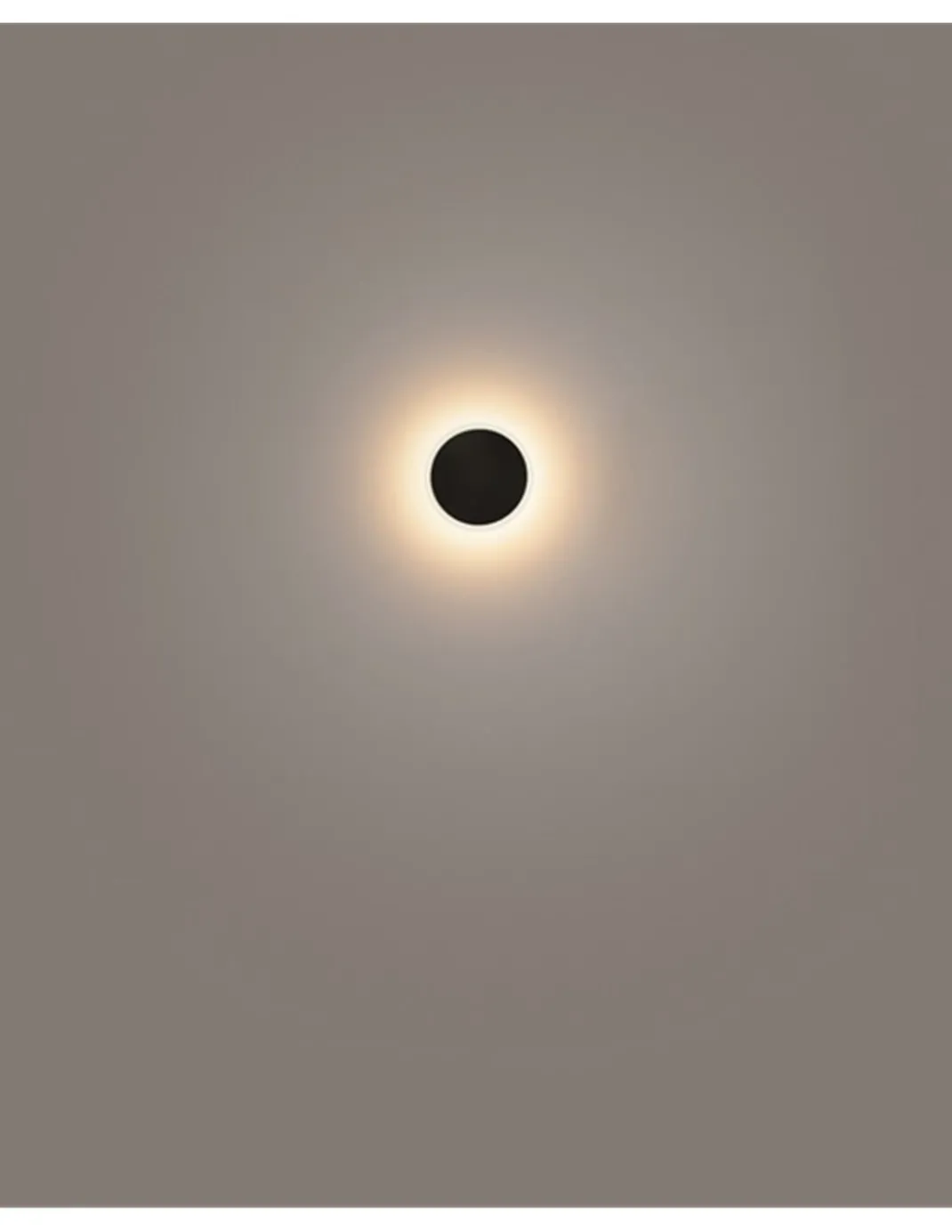 Aplique de pared Horizon W15 - Milan - Lámpara redonda minimalista negra, 15 cm