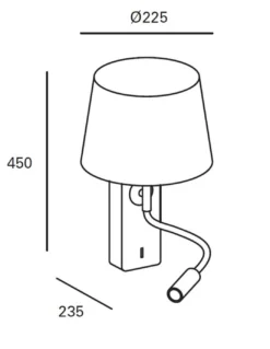 Aplique de pared Janet – FORLIGHT – Lámpara de lectura en 2 colores, LED 3000K