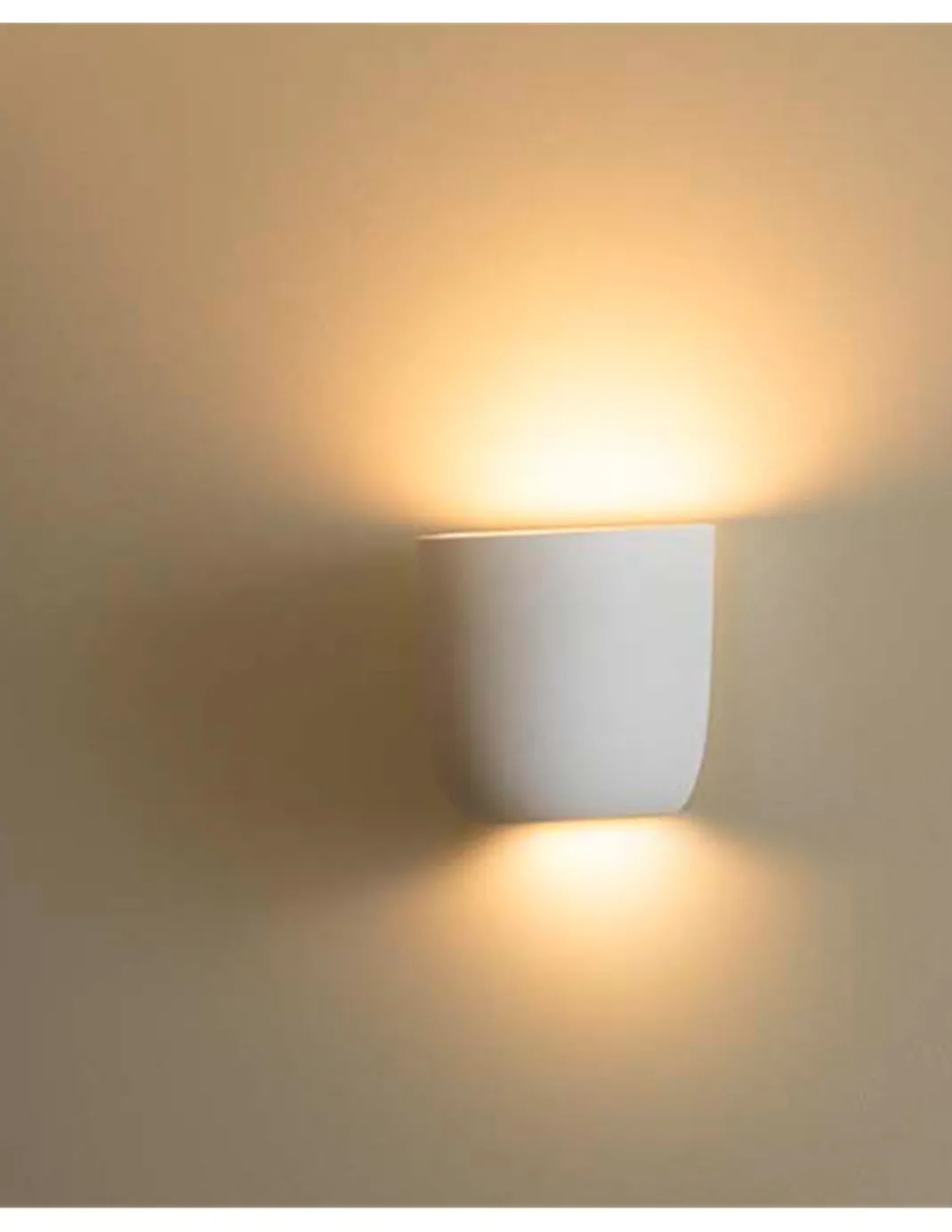 Aplique de pared Kappu - Faro - Lámpara moderna de yeso, luz bidireccional