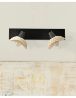 Aplique de pared Kasteli - IDP Lampshades - Lámpara con 2 pantallas de mimbre