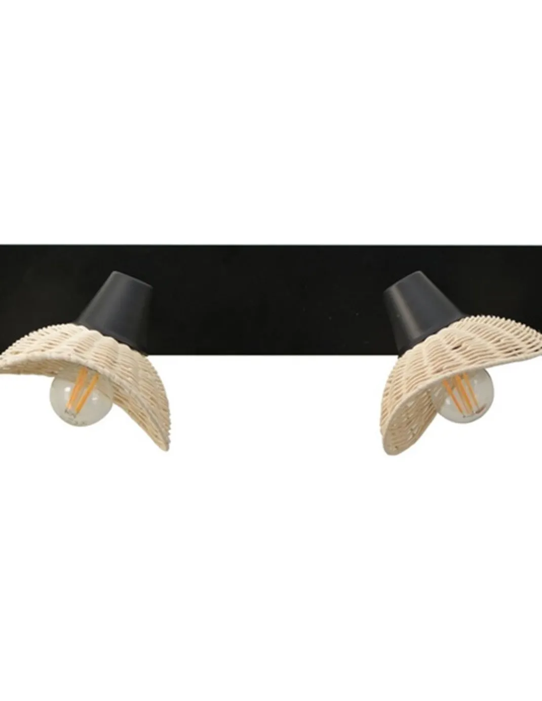 Aplique de pared Kasteli - IDP Lampshades - Lámpara con 2 pantallas de mimbre
