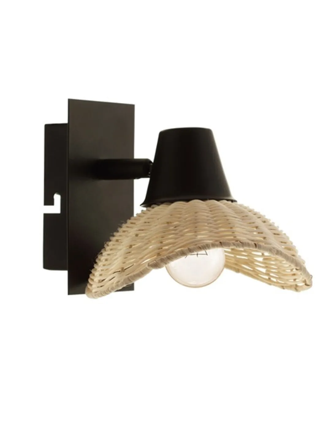Aplique de pared Kasteli - IDP Lampshades - Pantalla de mimbre, lámpara decorativa