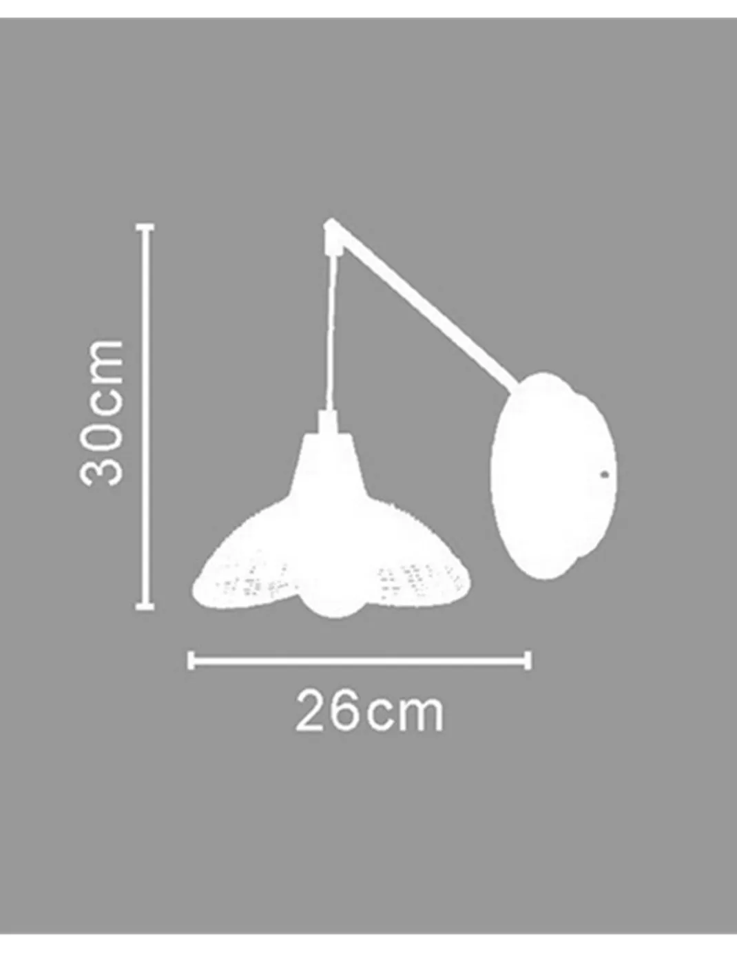 Aplique de pared Kasteli - IDP Lampshades - Lámpara de pared colgante de mimbre