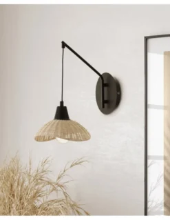 Aplique de pared Kasteli - IDP Lampshades - Lámpara de pared colgante de mimbre
