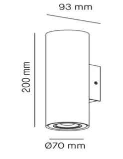 Aplique de pared Kronn 200 GU10 - Milán - Lámpara de pared con doble luz