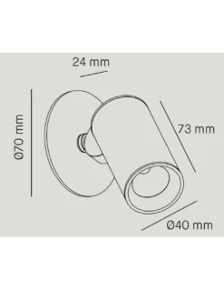 Aplique de pared LED Ø 4 cm y 9,7 cm de alto de acero con base circular en 2 acabados orientable y regulable – Haul - Milán