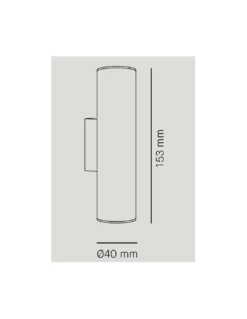Aplique de pared LED Ø 4 cm y 15,3 cm de alto de acero en 2 acabados regulable 2700K – Haul - Milán