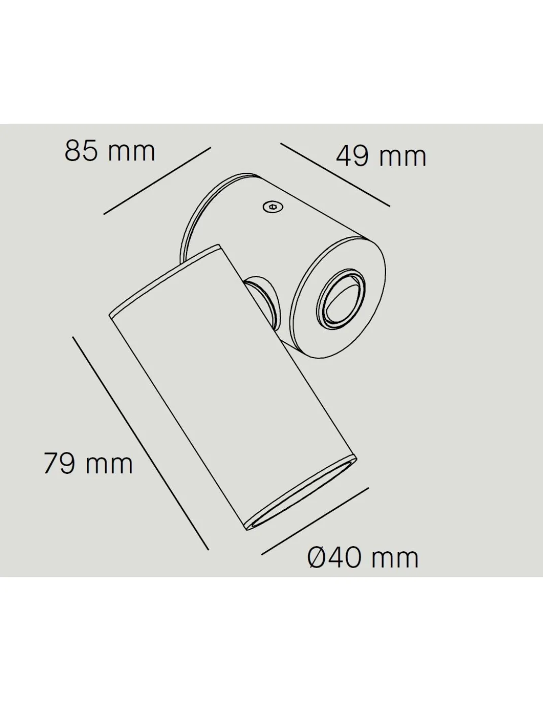 Aplique de pared LED Ø 4 cm y 9,1 cm de alto de acero en 2 acabados regulable y orientable 2700K – Haul - Milán
