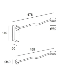 Aplique de pared Link Surface – LedsC4 – Lámpara de lectura touch dimming, LED 2700K, Disponible en 2 colores