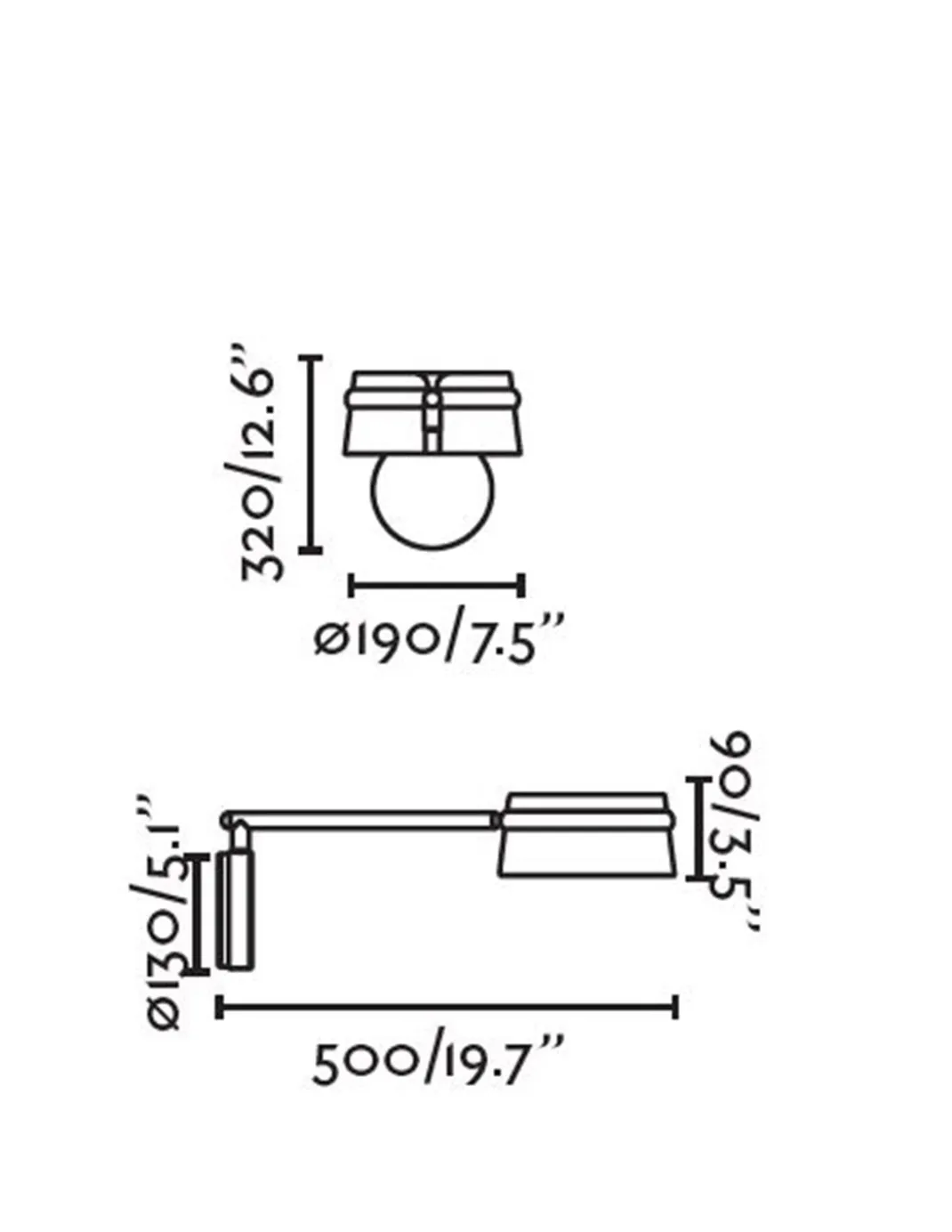 Aplique de pared Loop – Faro – Lámpara orientable con regulador táctil
