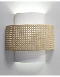 Aplique de pared Lovina - IDP Lampshades – Diseño natural, pantalla de rejilla acabado crudo