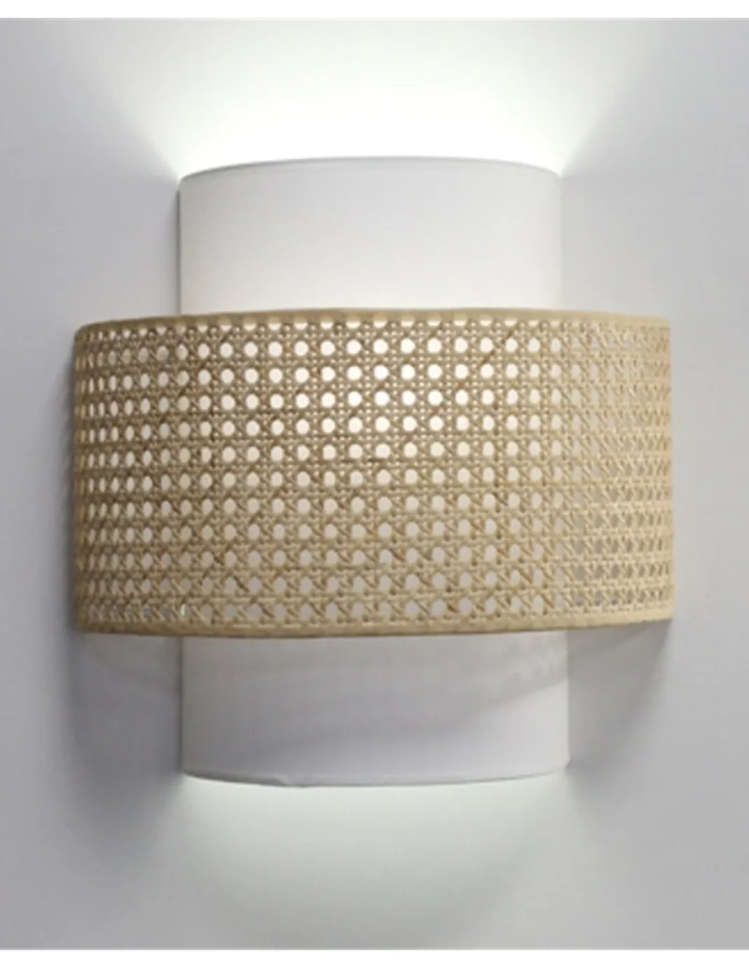 Aplique de pared Lovina - IDP Lampshades – Diseño natural, pantalla de rejilla acabado crudo