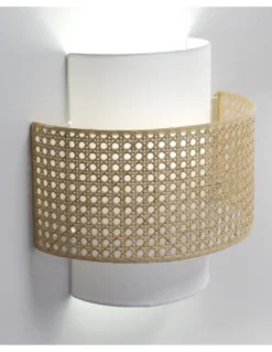 Aplique de pared Lovina - IDP Lampshades – Diseño natural, pantalla de rejilla acabado crudo