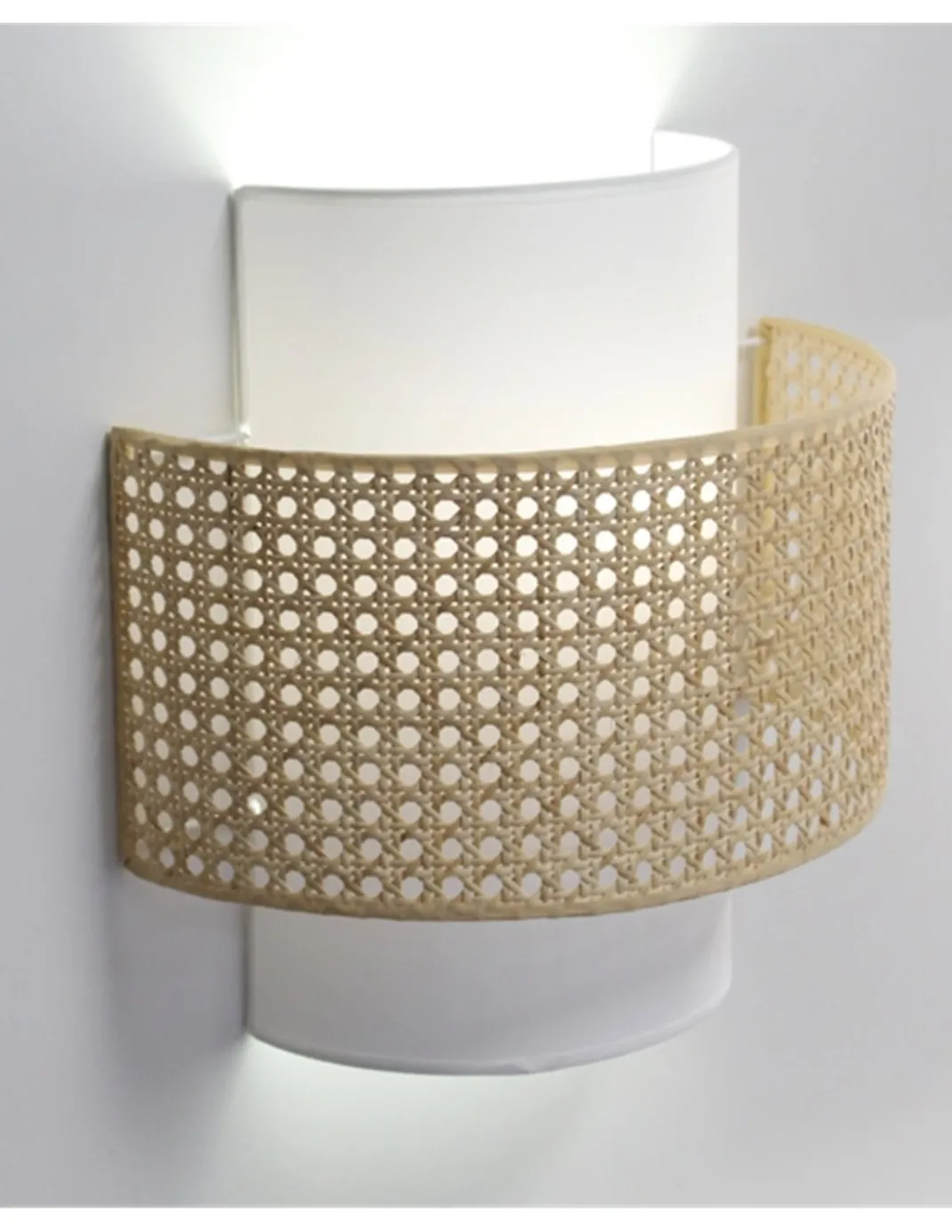 Aplique de pared Lovina - IDP Lampshades – Diseño natural, pantalla de rejilla acabado crudo