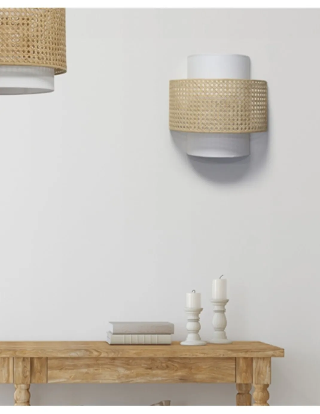 Aplique de pared Lovina - IDP Lampshades – Diseño natural, pantalla de rejilla acabado crudo