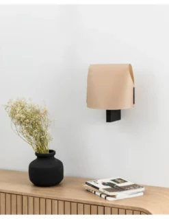 Aplique de pared Luang - Faro - Pantalla de pergamino en blanco o camel