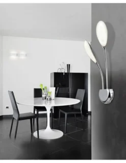 Aplique de pared Lucila – Schuller – Lámpara de metal cromado con 2 luces LED