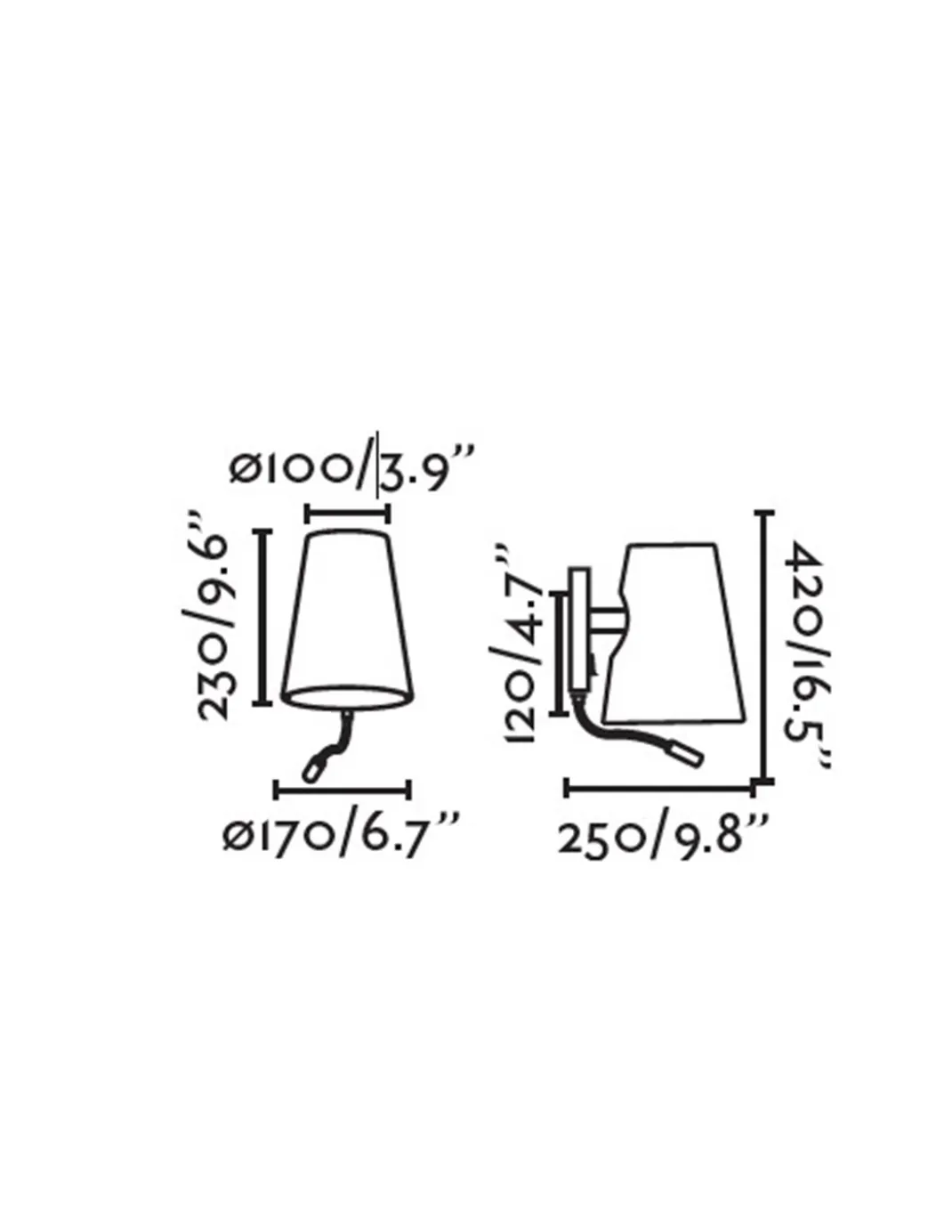 Aplique de pared Lupe – Faro – Lámpara de lectura con lector LED