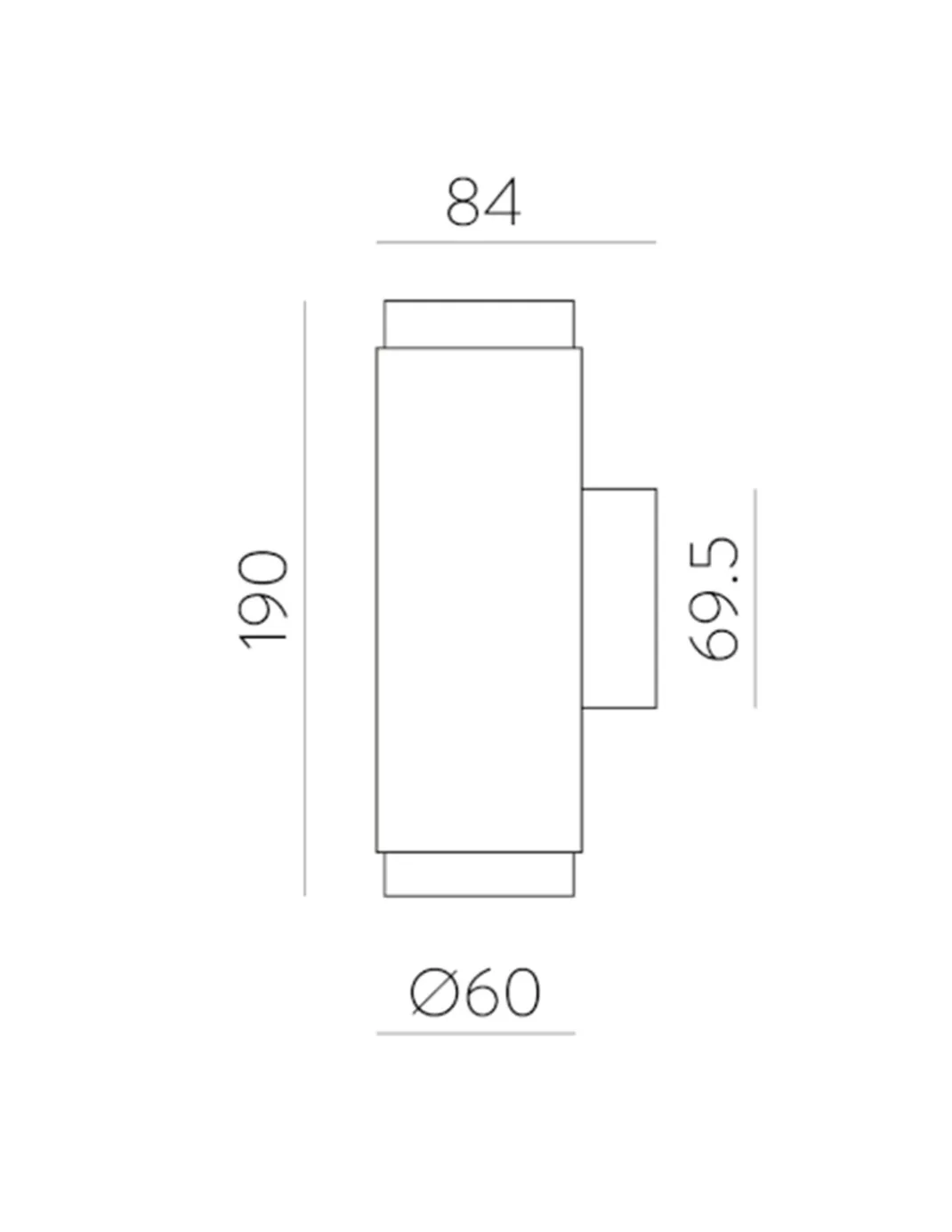 Aplique de pared Lux - ACB - Lámpara LED cilíndrica de luz bidireccional
