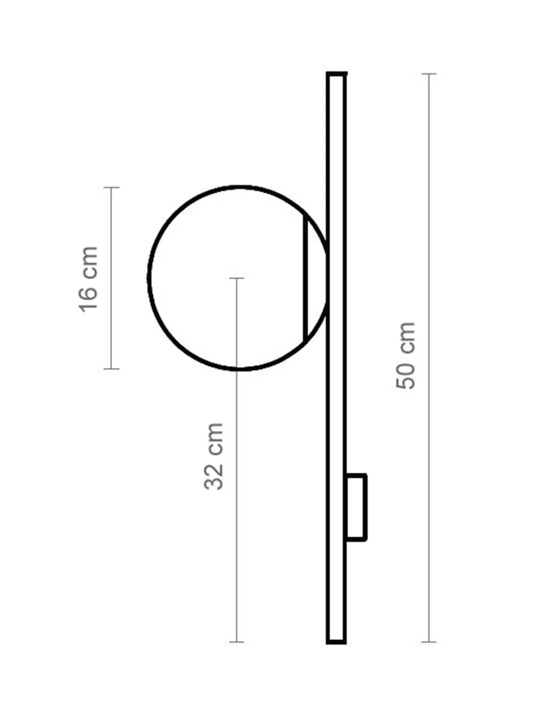 Aplique de pared Lymington – Luxcambra – Disponible en dos medidas, Lámpara tipo bola