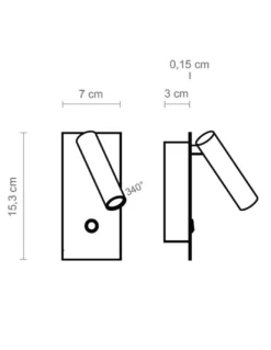 Aplique de pared Manhattan – Luxcambra – Lámpara de lectura LED, diseño moderno en blanco o negro