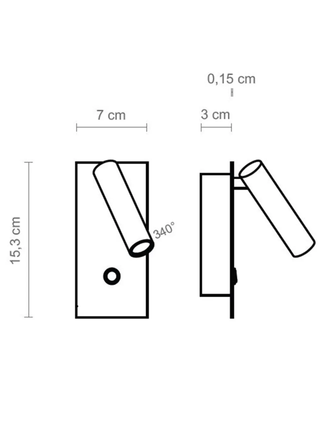 Aplique de pared Manhattan – Luxcambra – Lámpara de lectura LED, diseño moderno en blanco o negro