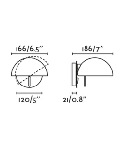 Aplique de pared Matilda - Faro - Lámpara orientable en blanco o negro