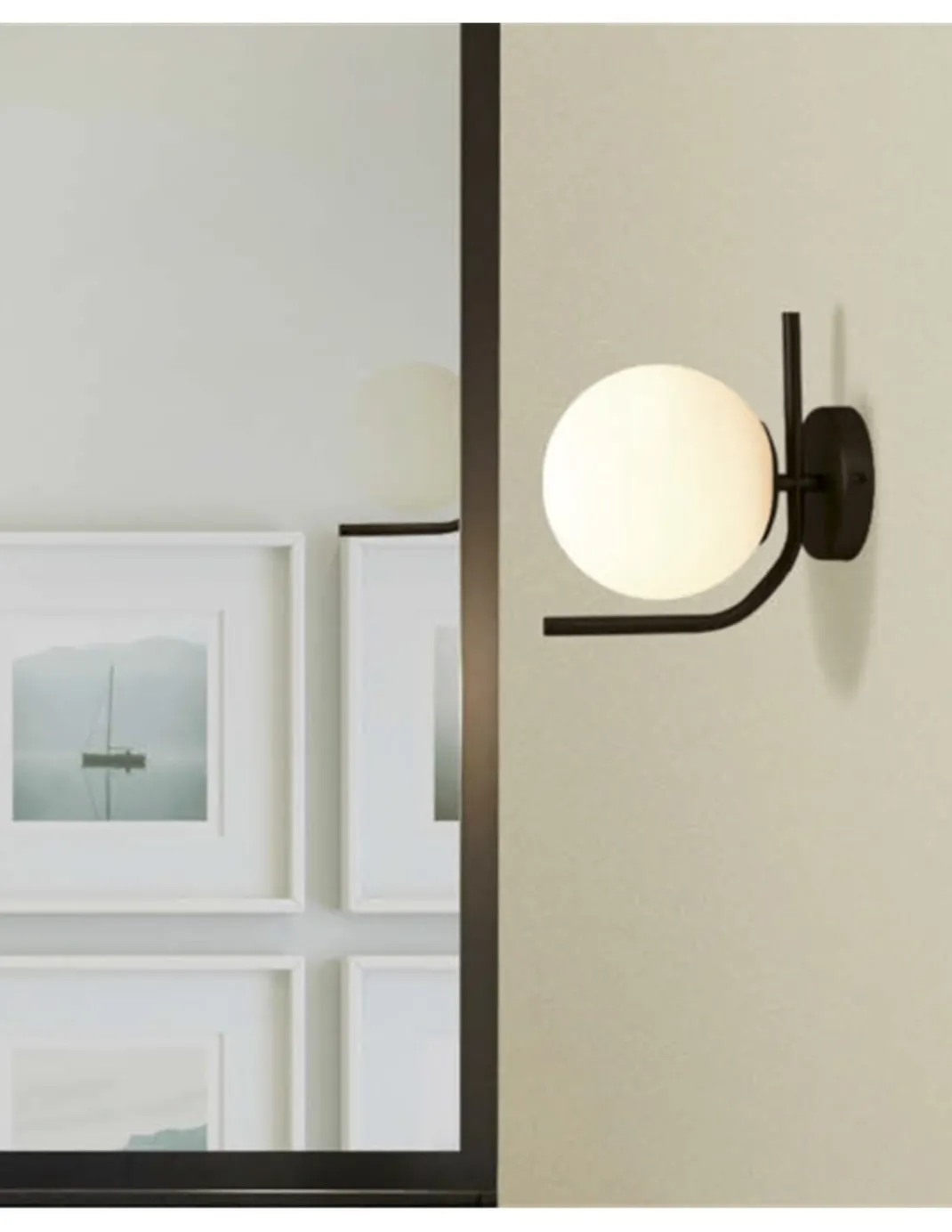 Aplique de pared Maui - ACB - Lámpara decorativa con pantalla esférica, IP44