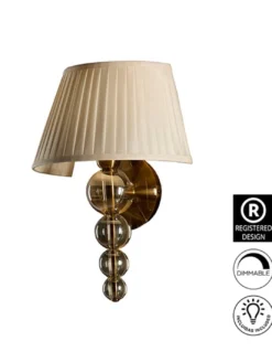 Aplique de pared Mercury – Schuller – Lámpara de cristal, pantalla encintada beige