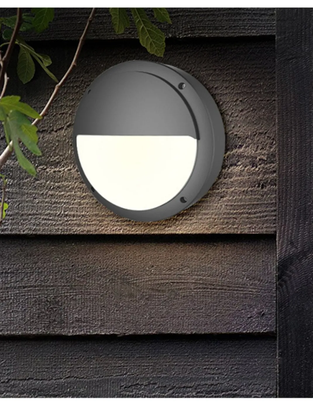 Aplique de pared Middle - Iberlamp - Foco redondo de exterior compacto y resistente para fachadas