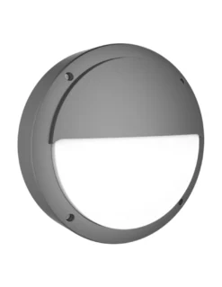 Aplique de pared Middle - Iberlamp - Foco redondo de exterior compacto y resistente para fachadas