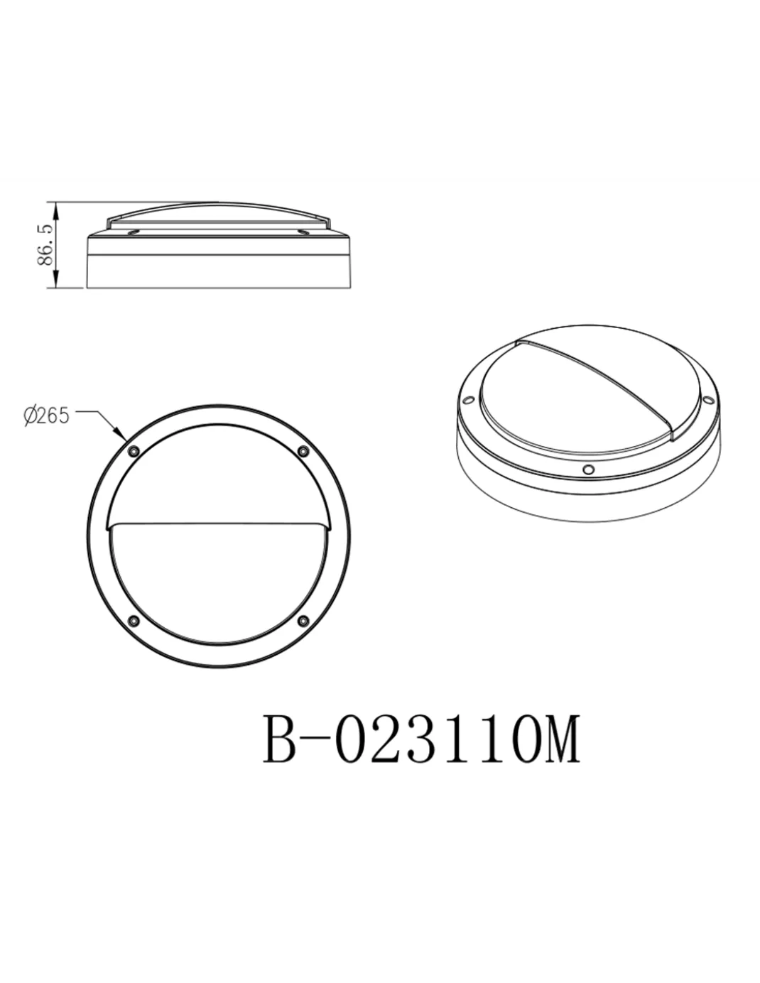Aplique de pared Middle - Iberlamp - Foco redondo de exterior compacto y resistente para fachadas