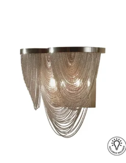 Aplique de pared Minerva – Schuller – Lámpara decorativa, acabado níquel